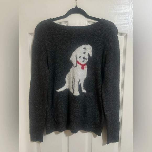 Women’s Cupcakes & Cashmere Gray Crewneck Long Sleeve Puppy Logo Sweater. Small - Picture 1 of 7